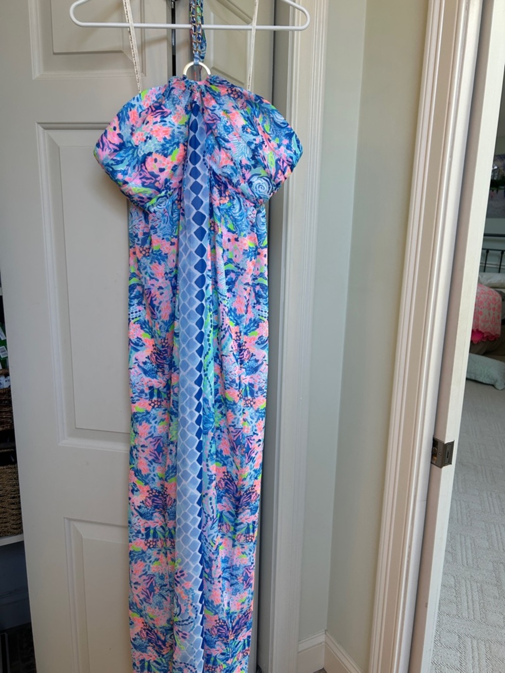 Lilly Pulitzer Strapless Viv Blue Floral Maxi Dress - Picture 2 of 6